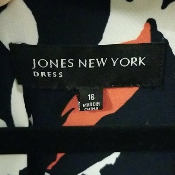 Navy & Orange Jones New York Dress EUC - Picture 5 of 15